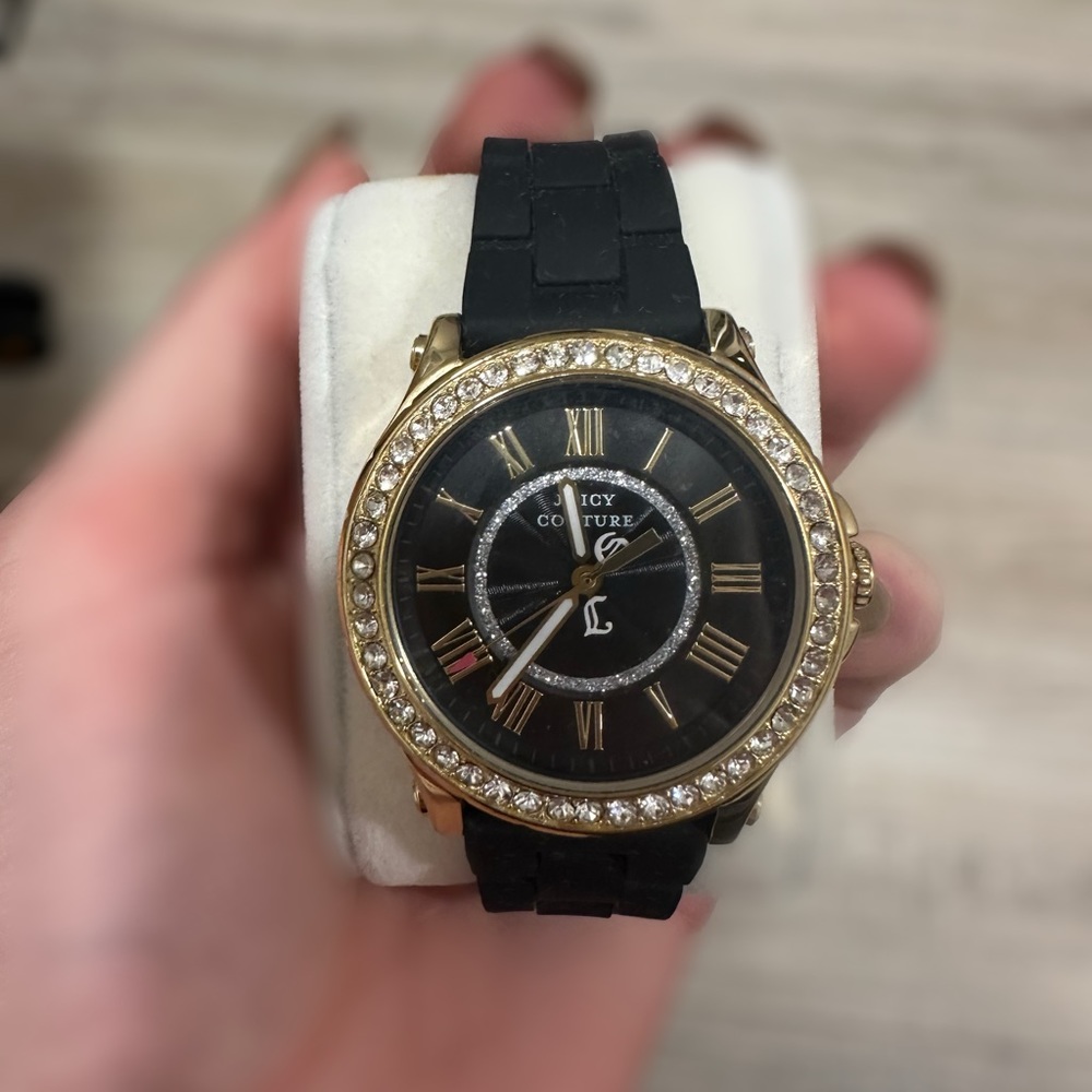 Juicy Couture Black and Gold Watch